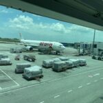 クアラルンプール空港のゲートから見えるエアアジアの機体